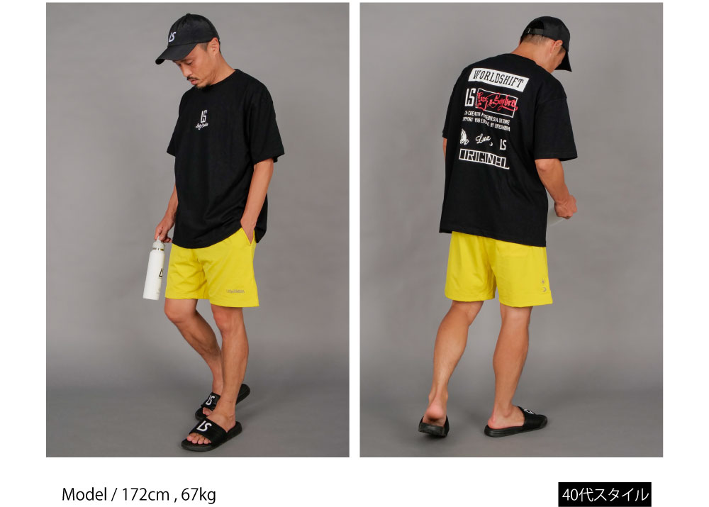 アクティブストレッチショーツの40代スタイリング2